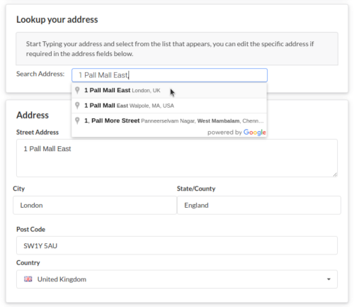 Custom Field - Address