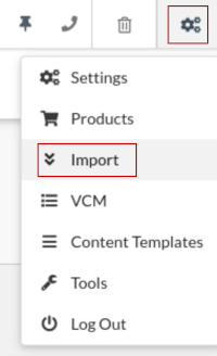 Import Menu