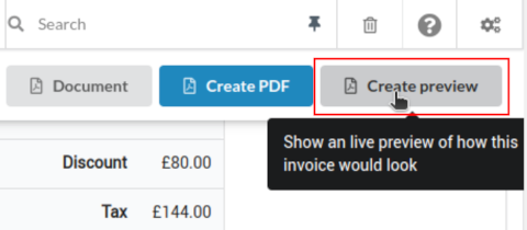 Invoice preview