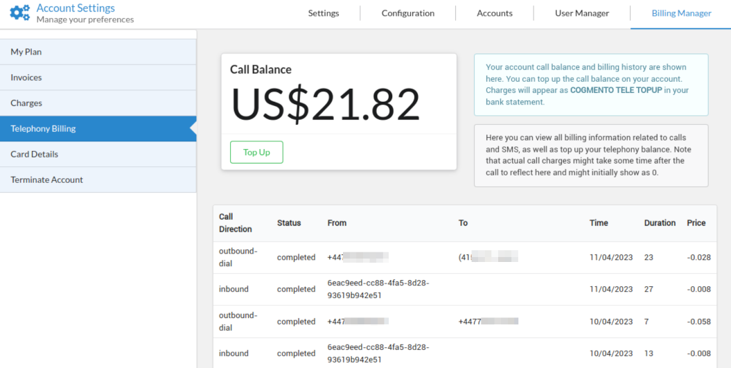 Telephony Billing